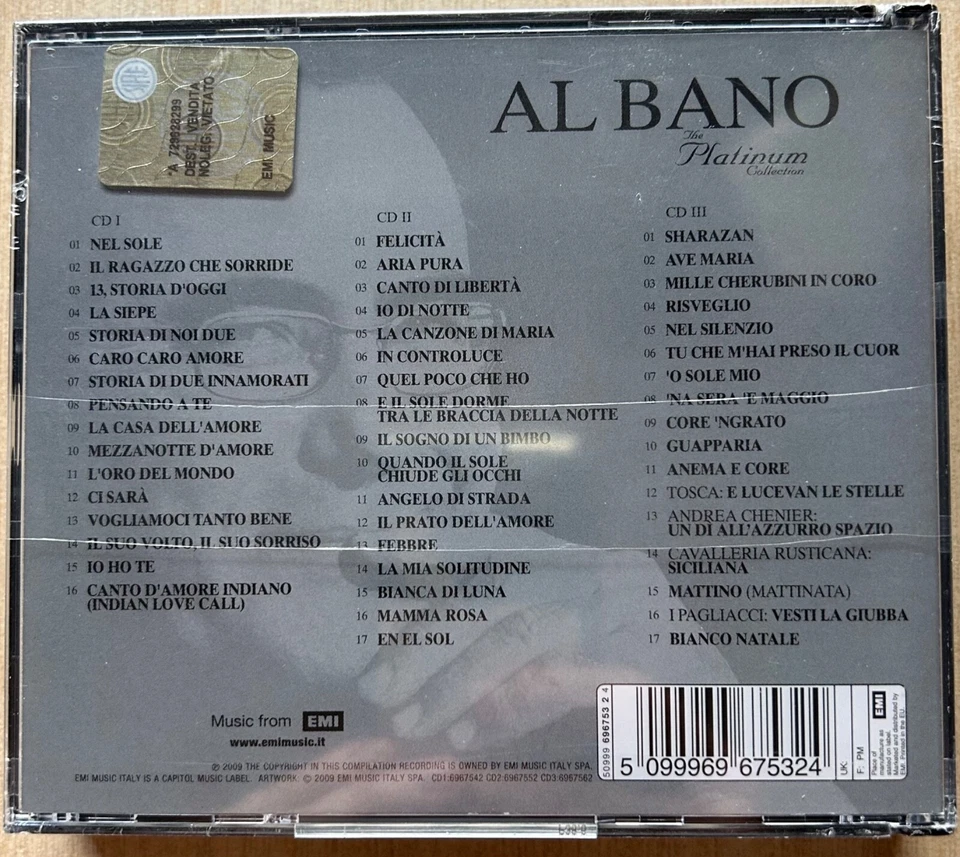 ALBANO - THE PLATINUM COLLECTION - 3 CD - NUOVO SIGILLATO - Immagine 2 di 2