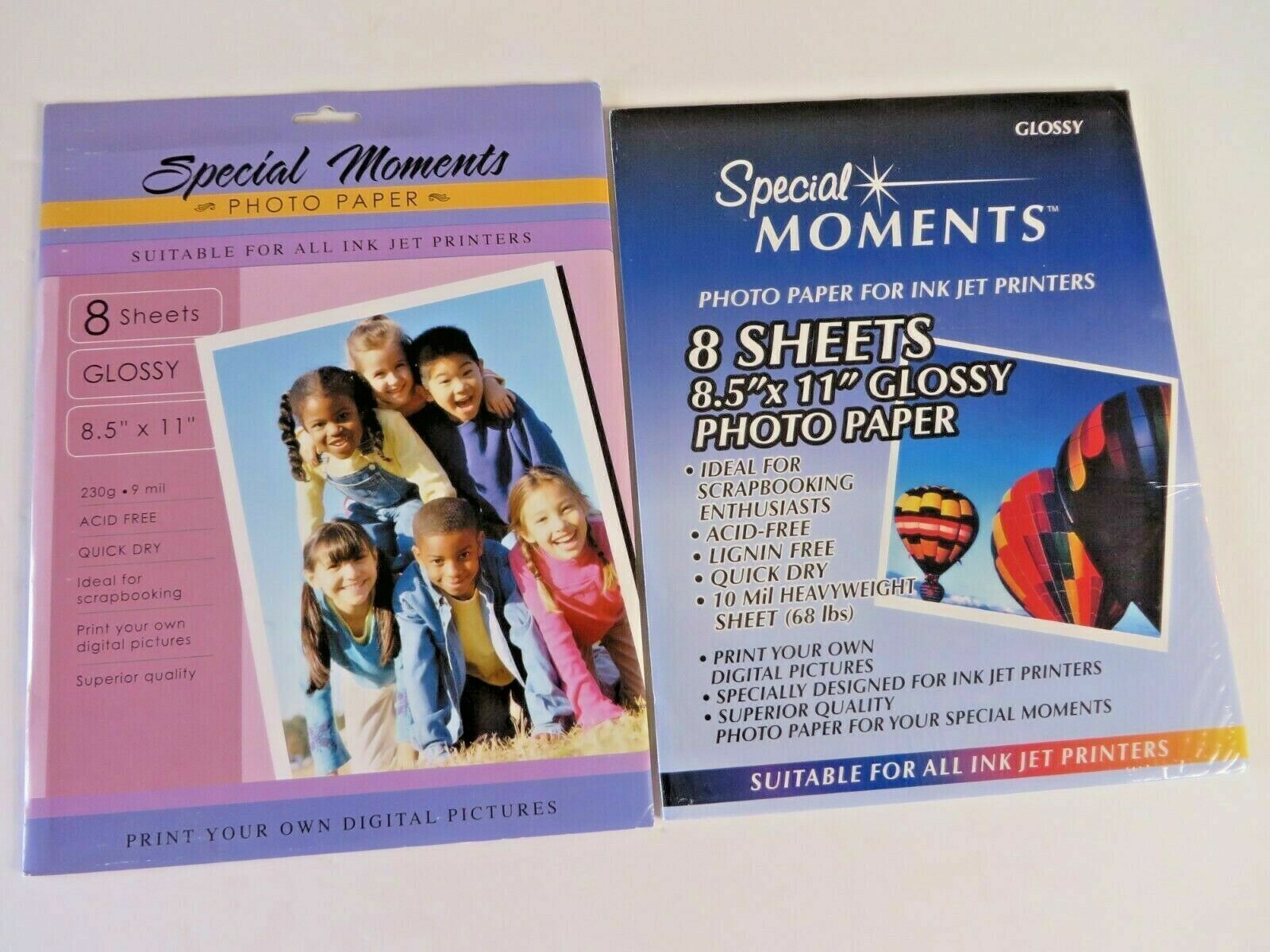 Special Moments Photo Paper 8 Sheets Glossy Photo Paper Lot of 2 Pkg  #2945