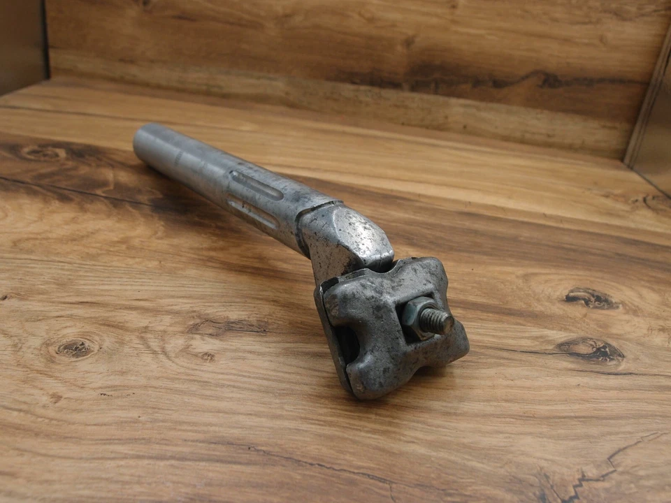 Tija de sillín lisa de aleación de aluminio años 80 ITM hecha en Italia para bicicleta de carretera 26,6 mm Foto 2 de 4