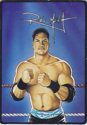 1997 WWF Bend-Ems Jus Toys Rocky Maivia The Rock Rookie Card RC pieghevole WWE