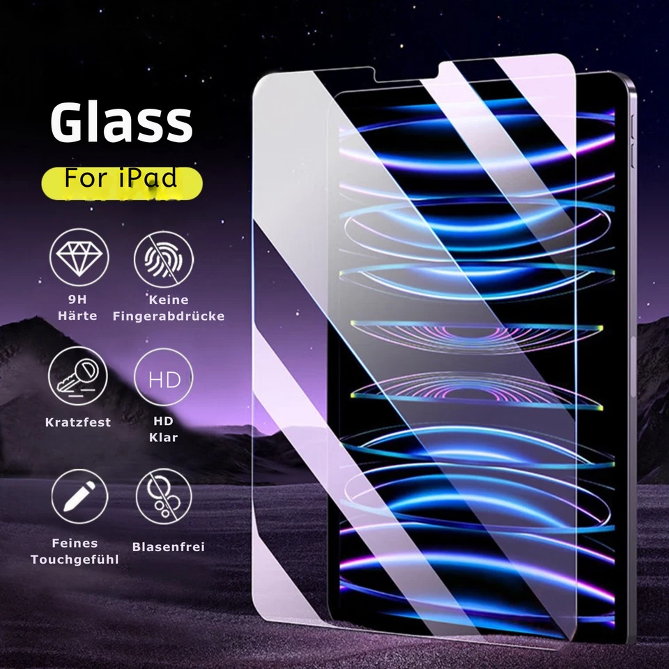 2x Panzerfolie für Apple iPad Pro 12,9 2022/2021/2020/2018 Display Schutzglas 9H - Bild 4 von 4