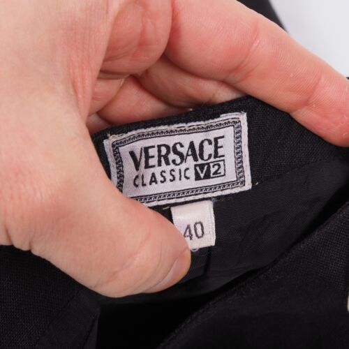 GIANNI VERSACE V2 Vintage Women Black Skirt Blazer Jacket Suit Set size IT 40 - Picture 17 of 20