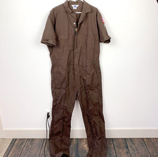 Berco Work Apparel Vintage Brown Work Coveralls Short Sleeve Made in USA 46XT
