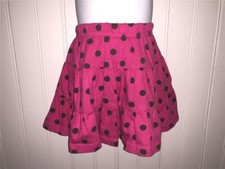 GIRLS CARTER'S 3T HOT PINK BROWN POLKA DOT RUFFLE SKIRT SKORT ELASTIC WAIST TWIN