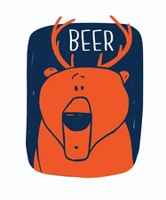 3” Funny Bear Deer Beer Sticker Antlers Party Animal Lover Hunting Camp Laptop