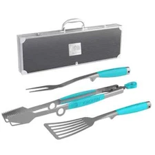 TOADFISH ULTIMATE GRILL SET W/ CARRYING CASE - TONGS, SPATULA, FORK