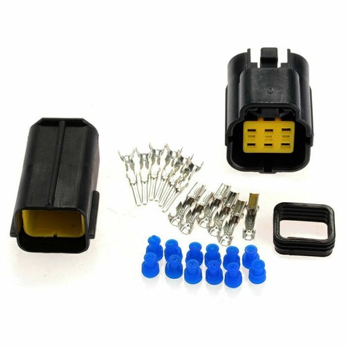 5 Kit 6 Pin Way Amp Sealed Waterproof Wire Connector Plug Terminal Set Car Truck - Picture 5 of 8