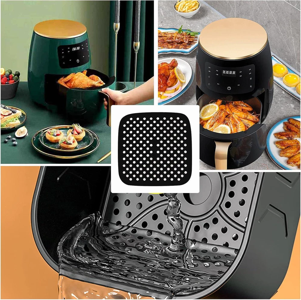 Air Fryer Silicone Liners,2 Pack 8.5 Inch Reusable Food-Grade Silicone Mat, Heat