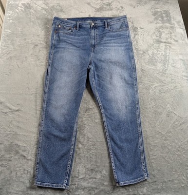 GAP Jeans Women 35/20R High Rise Cigarette Blue Med Indigo Stretch Denim Classic