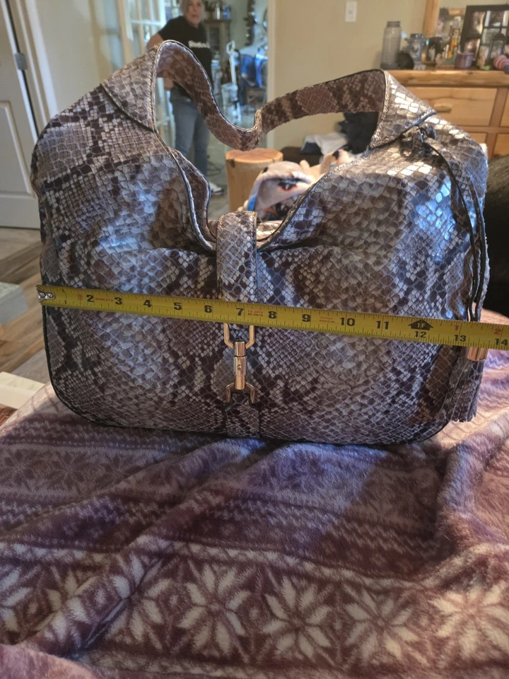 Bolso de hombro hobo holgado estampado serpiente pitón Verona de cuero GILI HERMOSO 🍂 Foto 2 de 4