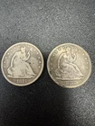 Lot Of Two Seated Liberty Half Dollars 1875 And 1877s No Reserve !!