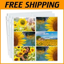 Durable 12x12 Photo Pages - 100 Heavyweight 4x6 Sleeve Protectors for Scrapbooks