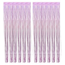2 Pcs Glitter Tinsel Fringe Curtain Backdrop for Birthday Party Decorations