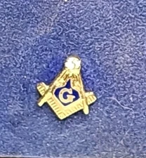 14k GOLD Masonic Lapel Pin & Clutch Faternal Collectible Freemason Estate Find