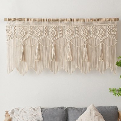 Macrame Wall Hanging Boho Woven Tapestry Valance Window Kitchen Macrame Curta...