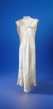 Oscar De La Renta Pink Label Satin Slip Dress Sleeveless Nightgown Size L Ivory