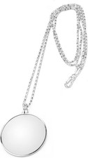 Magnifying Glass Necklace Monocle, 5X Necklace Magnifier with 1.6 Inch Glass Len
