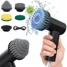 Electric Spin Scrubber, 2000 mAh Cordless Power Scrubber with 4 Replaceable H...
