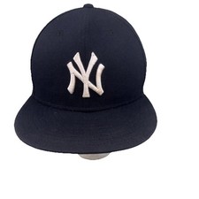 Yankees NY Interlocked White Letters on Navy Hat Cap New Era 59FIFTY Size7 3/8