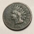 1873 Indian Head Penny Cent. Closed 3. Fine Detail