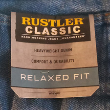 Rustler Men's Blue Denim Jeans Relaxed Fit Straight Leg Medium Wash 5-Pocket
