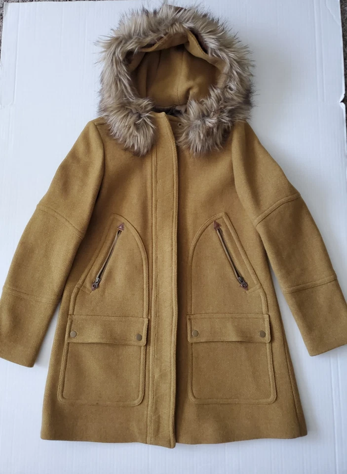 J. Parka Crew Chateau en tela italiana Stadium lana marrón J5488 Nello Gorri talla 4 Foto 3 de 4