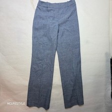 Isabella DeMarco Tahari Levine Blue Textured Dress Pants Womens 6 Straight Leg