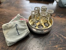 Sanborns Mexico Sterling Silver Cordials w/ Glass Inserts Lot Of 5 Plus Bowl