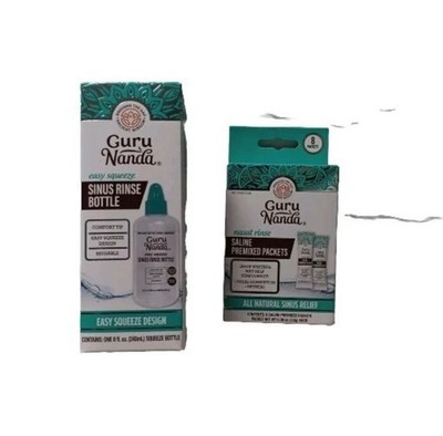Guru Nanda 1 Sinus Rinse Bottle & 1 Pack Of 8 Saline Premixed Packets