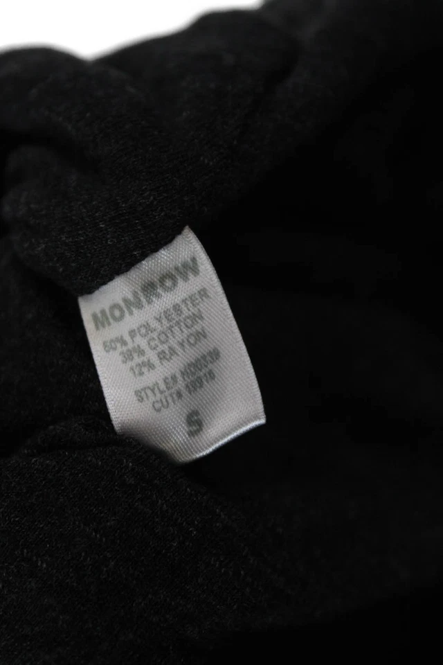 Monrow 女式棉质长袖圆领休闲毛衣连衣裙灰色 10 码 — 第 4/4 张图片