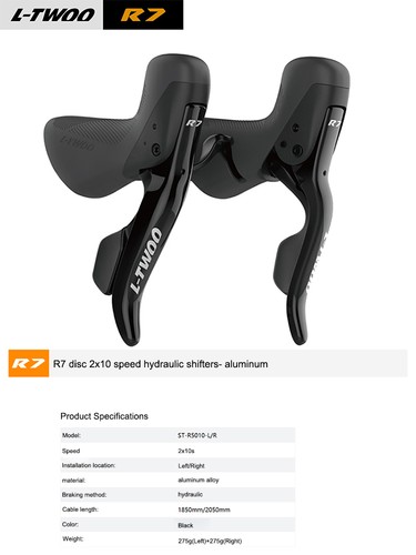 LTWOO 2X10 Speed Road Bike Hydraulic Disc Brake Groupset Shifter Derailleur Kits - Picture 8 of 13