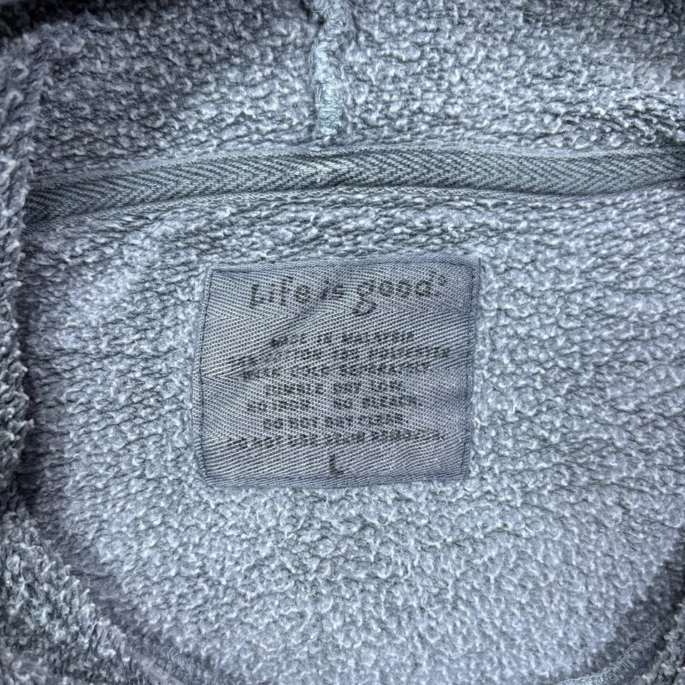 Sudadera con Capucha Life is Good Adulto Grande Lavada Gris Desteñida Deletrear Logo Con Capucha L Foto 2 de 4