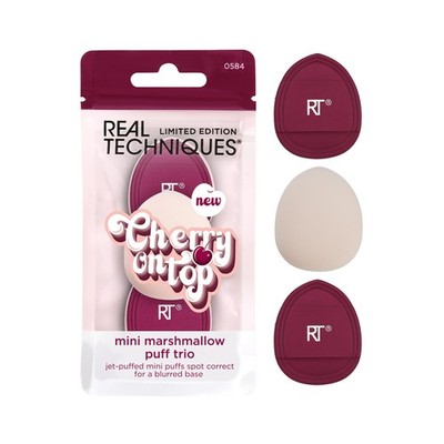 Real Techniques Cherry On Top Mini Marshmallow Puff Trio, Makeup 