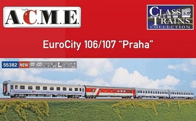 ACME 55382 - 1:87 Zestaw 4 wagony pociągu EuroCity 106/107 PKP IC ''Praha''