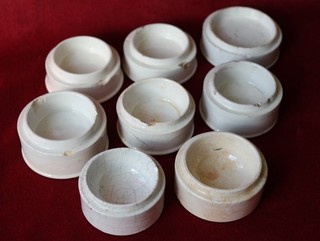 Antique Pot Bases (no Lids) for Face Cream Toothpaste Pomade etc.
