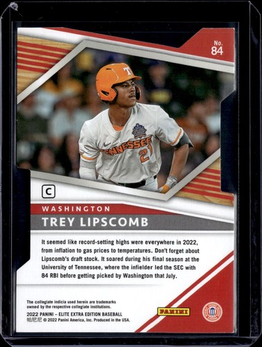 2022 Elite Extra Edition #84 Trey Lipscomb Prime Numbers Die Cut /195 (59H) - Bild 2 von 2