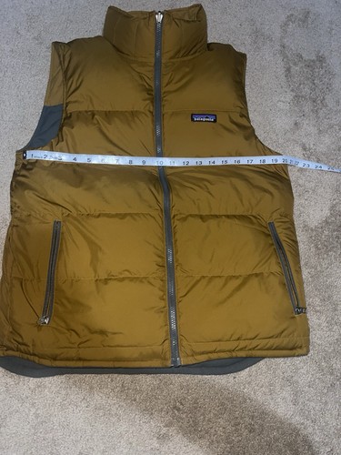 Patagonia Vest Mens Medium Gray/Gold Bivy Reversible Full Zip Goose Down - Picture 8 of 10