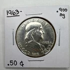 Franklin Half Dollar 1963 .900 Silver Uncirculated US Coin
