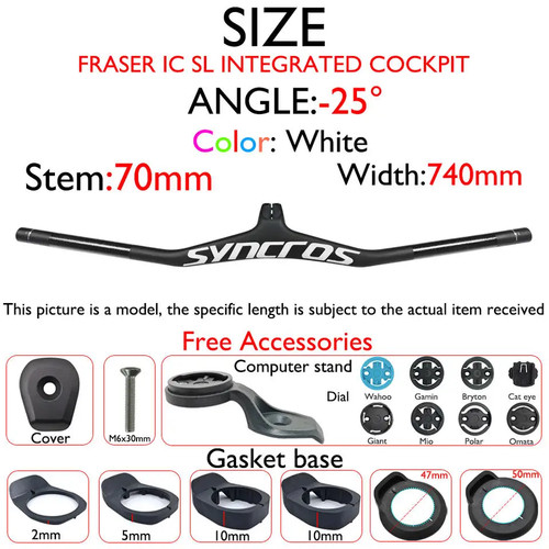 Carbon Fiber MTB Bicycle Integrated Handlebar with Stem Angle -8/-17/-25 Degree - Picture 15 of 48