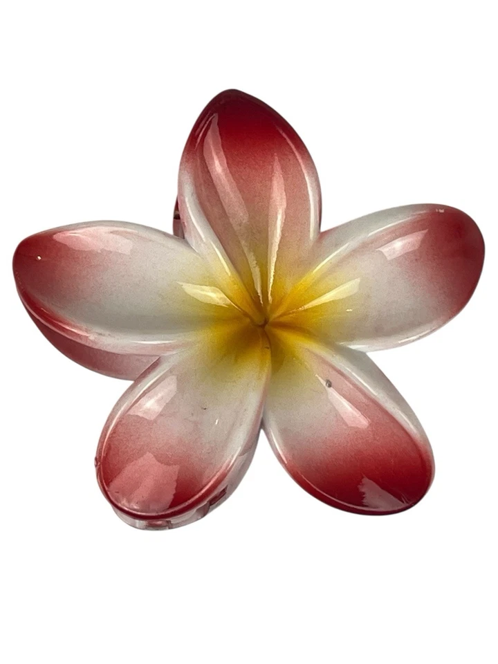 Accesorios para el cabello pinzas de garra para mujer grandes rojas forma de flor hawaiana Foto 4 de 4