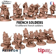 Eskice Miniature WW2 Early War French Army Infantry Soldiers Bolt Action 15 28mm