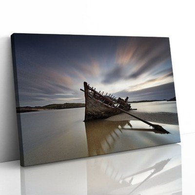 Bad Eddie Shipwreck Bunbeg Wreck Donegal gerahmter Leinwanddruck Bild Wandbild