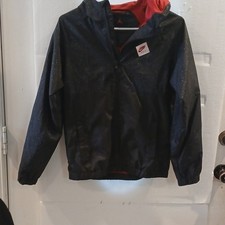 Jordan Jumpman Boys Windbreaker Hooded Jacket Black Red L 12-13 YRS 147-163cm