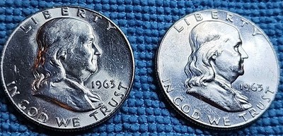 1963 P & D Franklin Half Dollar   Gem BU   Collection Lot Set   #3890   FBL