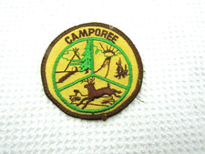 Vintage 1960s-70s Boy Scout Camporee Patch Generic 3” Round  Brown Green