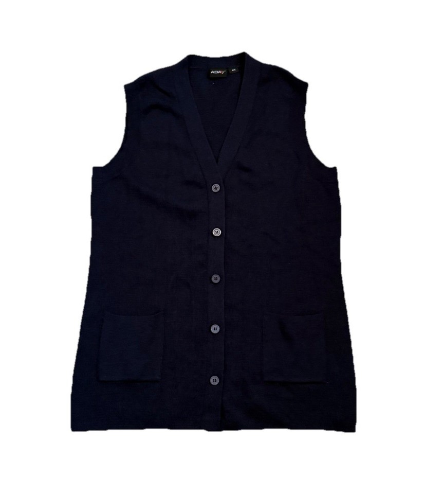 ADA Wool Blend Vest Jumper Medium Button Up Knit Sweater Vest