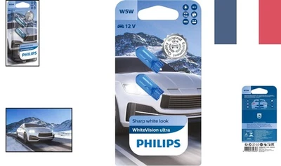 Philips WhiteVision Ultra W5W - Lampes de Signalisation Halogènes, Blister de 2 - Photo 1/4