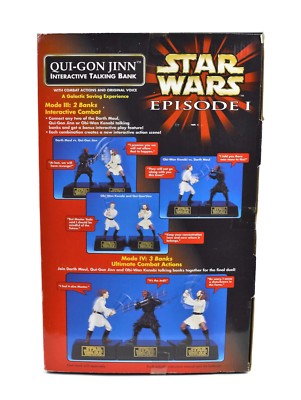 Star Wars Qui-Gon Jinn Episode I Interactive Talking Bank in Box