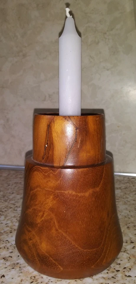 Candelabro moderno de madera de teca de mediados de siglo de Dolphin hecho en Tailandia de colección MCM Foto 4 de 4