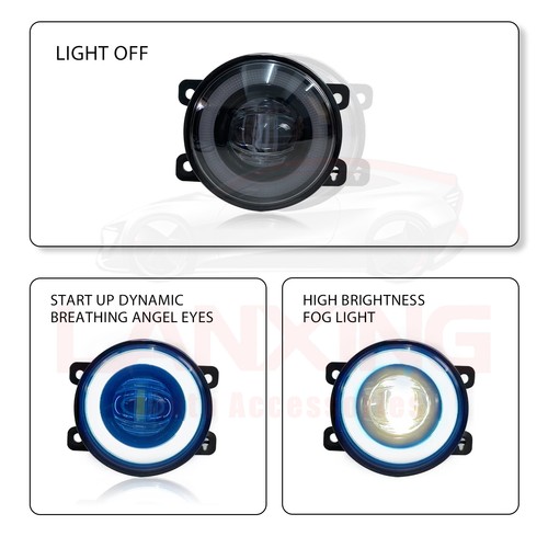 Angel Eye Fog Lights Dynamic Daytime Running Lights Bumper Lamps For Honda Civic - Picture 2 of 12